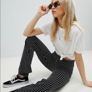 Pin striped trousers